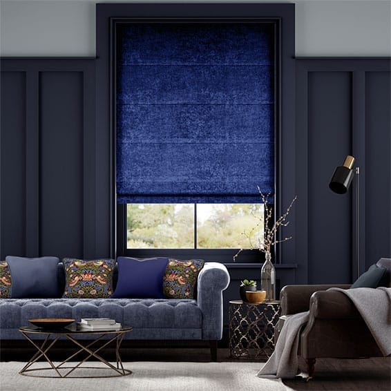 Blue roman blinds