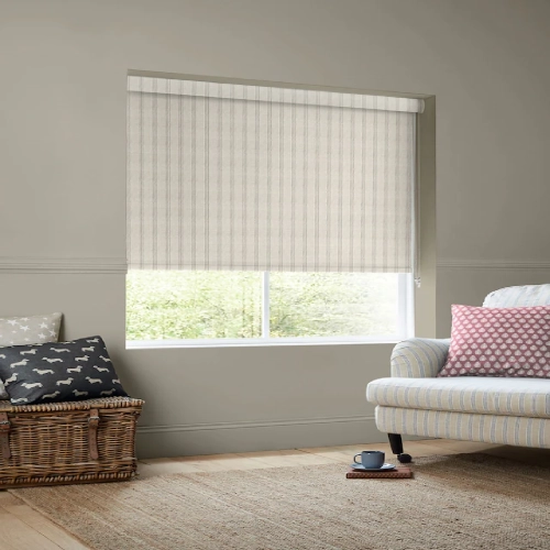 Budget-Friendly Roller Shade with Grey Stripes