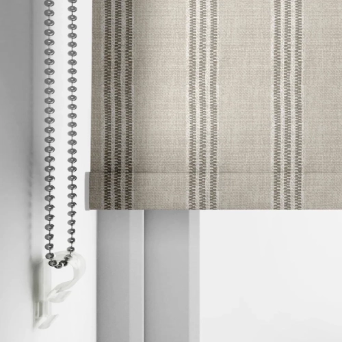 Top Single Cell Roller Blind with Grey Stripes