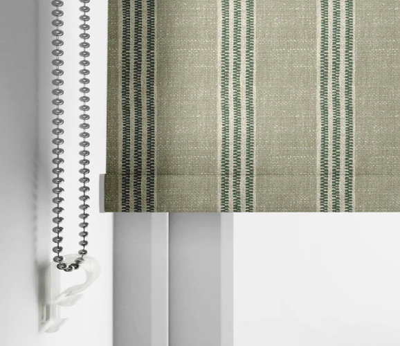 Emily Bond Sage George stripe roller blinds