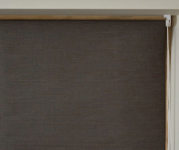 Textured, dark charcoal grey roller blind