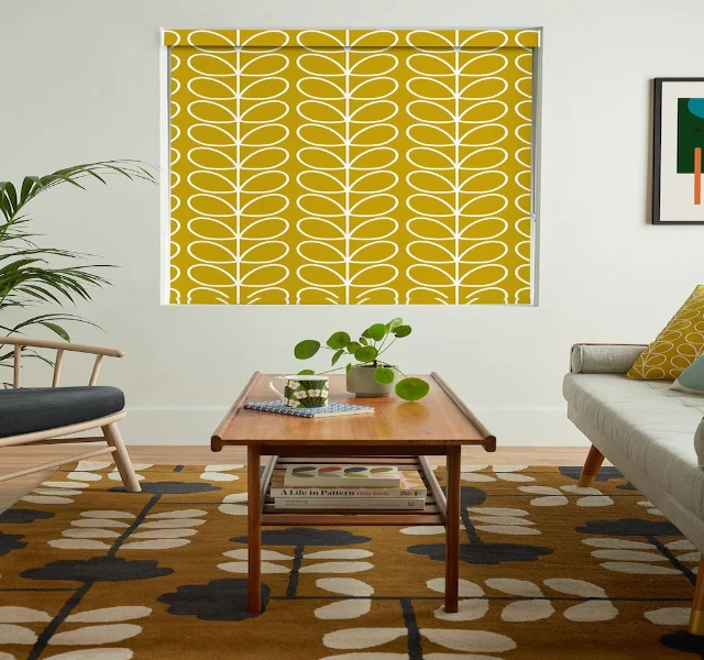 Orla Kiely sunflower roller blinds