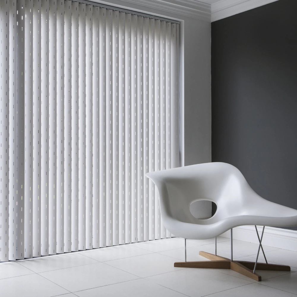 White vertical blinds for privacy in Dubai villa